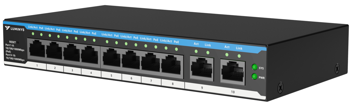 Luminys 8-Port PoE Cloud Managed Gigabit Switch (PoE++) (SML-10GPA)