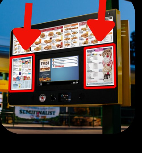 Driver-Side Bottom Plexiglass (Sonic Menu)